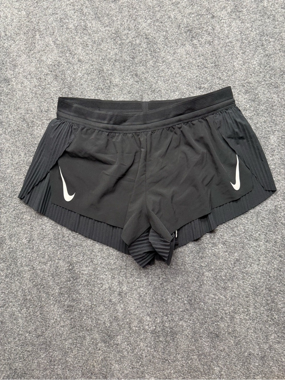 Nike DRI FIT Women's Medium lightweight lined Black Running Shorts with Swoosh
